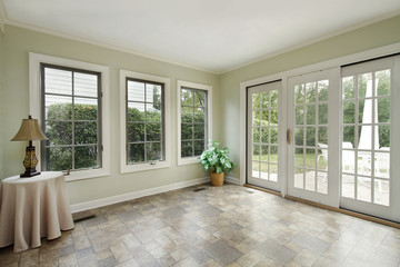 Porch with door to patio