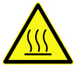Hot surface hazard symbol