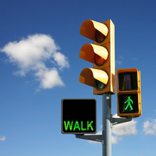 Traffic Lights With Walk And Green Man