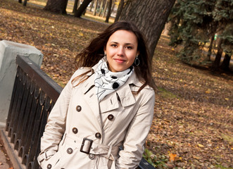 Young pretty girl walking in the park