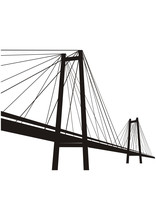 Vector  Cable-stayed Suspension Bridge