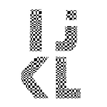 letters I, J, K, L vector illustrations