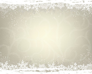 Wall Mural - Christmas background with frame of snowflakes