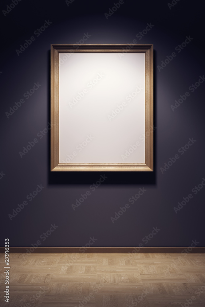 blank frame in the gallery - obrazy, fototapety, plakaty 