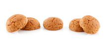 Couple Of Pepernoten (ginger Nuts) Over White Background