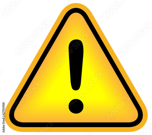 Cuadros en Lienzo Exclamation danger sign