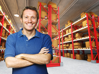 man in warehouse