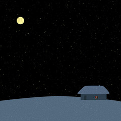 Wall Mural - winter starry night