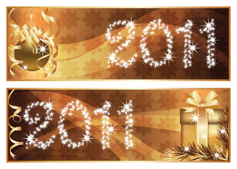 Wall Mural - Two banners New year 2011. vector illustration