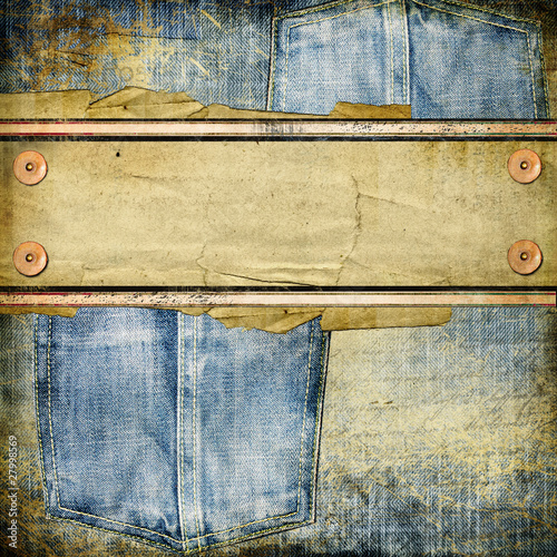 vintage jeans background with place for text