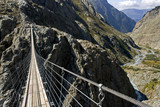 Fototapeta  - Europe's highest situated rope bridge,Alps, Switzerland