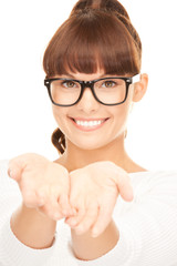 Sticker - woman showing something on the palms of her hands