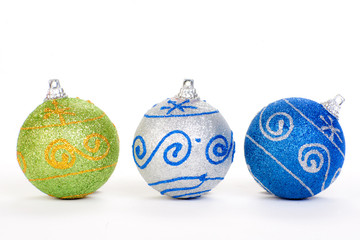 three christmas ball, isolated