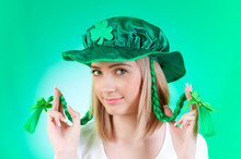 Saint Patrick Day Concept With Young Girl