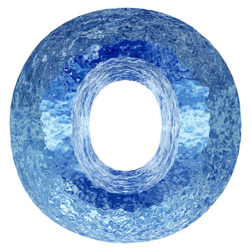 High resolution conceptual 3D water or ice font isolated