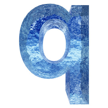 High resolution conceptual 3D water or ice font isolated