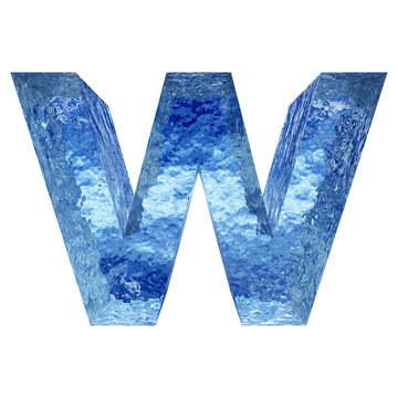 High resolution conceptual 3D water or ice font isolated