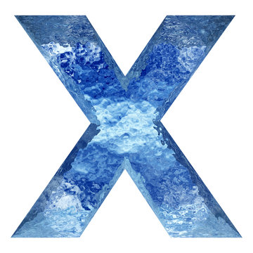 High resolution conceptual 3D water or ice font isolated