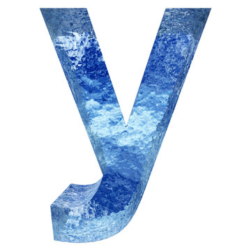 High resolution conceptual 3D water or ice font isolated