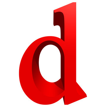 High resolution 3D red font isolated on white background