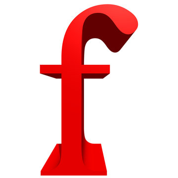 High resolution 3D red font isolated on white background