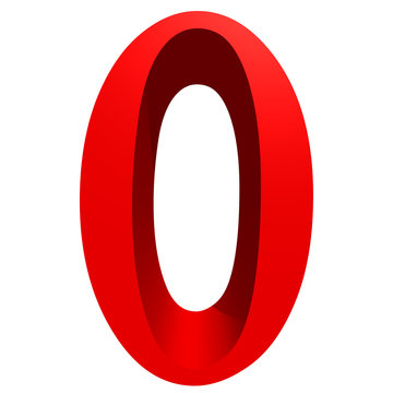 High resolution 3D red font isolated on white background