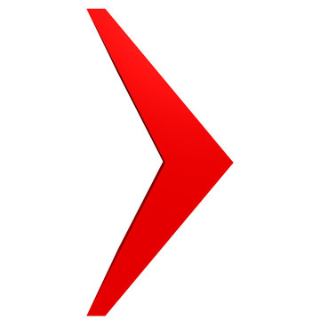 High resolution 3D red symbol isolated on white background
