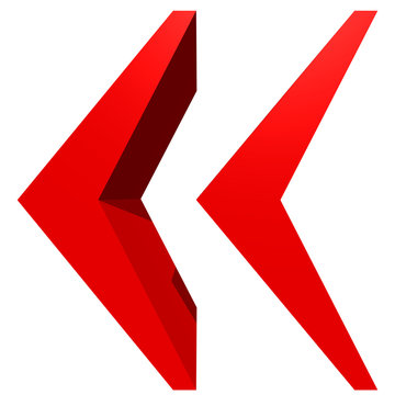 High resolution 3D red symbol isolated on white background
