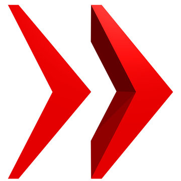 High resolution 3D red symbol isolated on white background