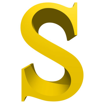 High resolution 3D yellow font isolated on white background