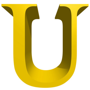 High resolution 3D yellow font isolated on white background