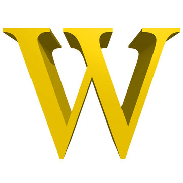 High resolution 3D yellow font isolated on white background