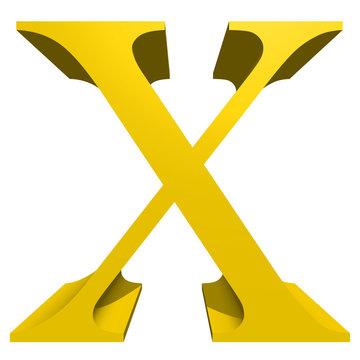 High resolution 3D yellow font isolated on white background