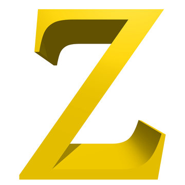 High resolution 3D yellow font isolated on white background