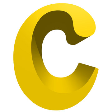 High resolution 3D yellow font isolated on white background