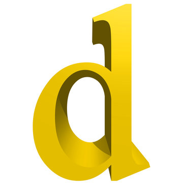 High resolution 3D yellow font isolated on white background