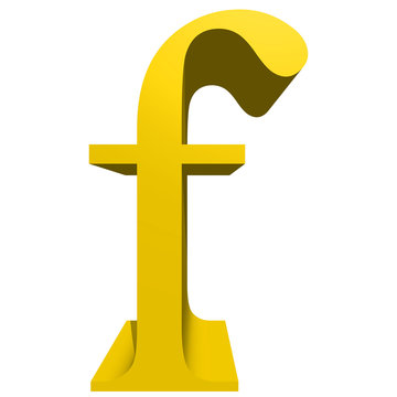 High resolution 3D yellow font isolated on white background