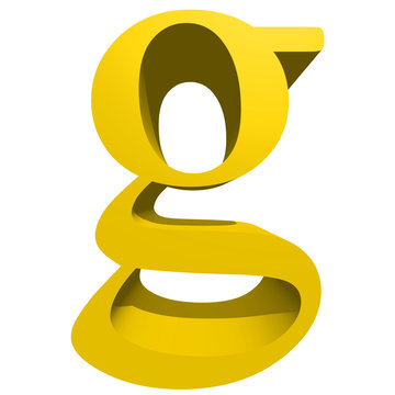 High resolution 3D yellow font isolated on white background