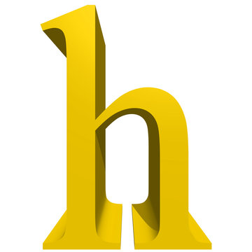 High resolution 3D yellow font isolated on white background