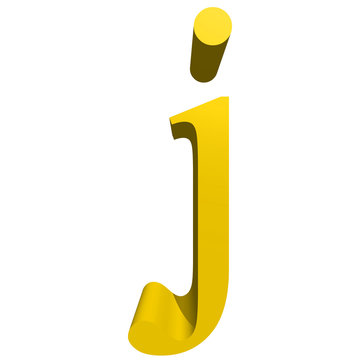 High resolution 3D yellow font isolated on white background