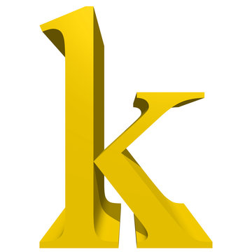 High resolution 3D yellow font isolated on white background