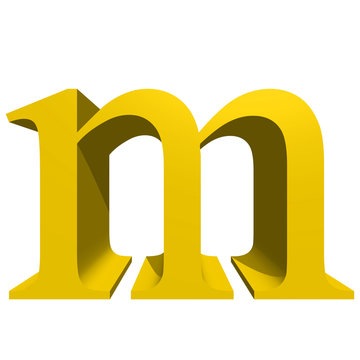 High resolution 3D yellow font isolated on white background
