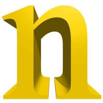 High resolution 3D yellow font isolated on white background