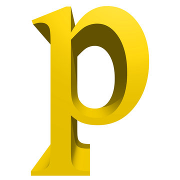 High resolution 3D yellow font isolated on white background