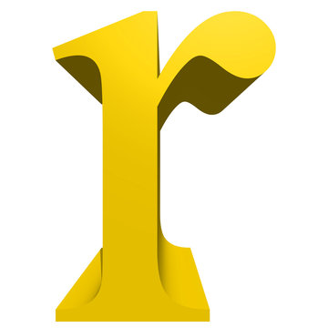 High resolution 3D yellow font isolated on white background