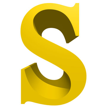 High resolution 3D yellow font isolated on white background