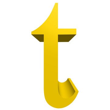 High resolution 3D yellow font isolated on white background