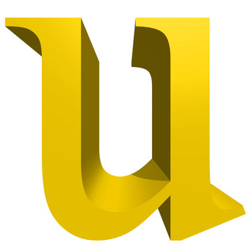 High resolution 3D yellow font isolated on white background