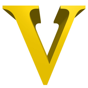 High resolution 3D yellow font isolated on white background