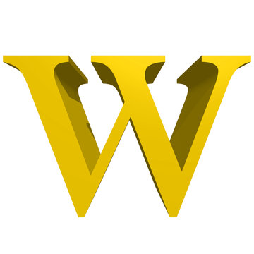 High resolution 3D yellow font isolated on white background